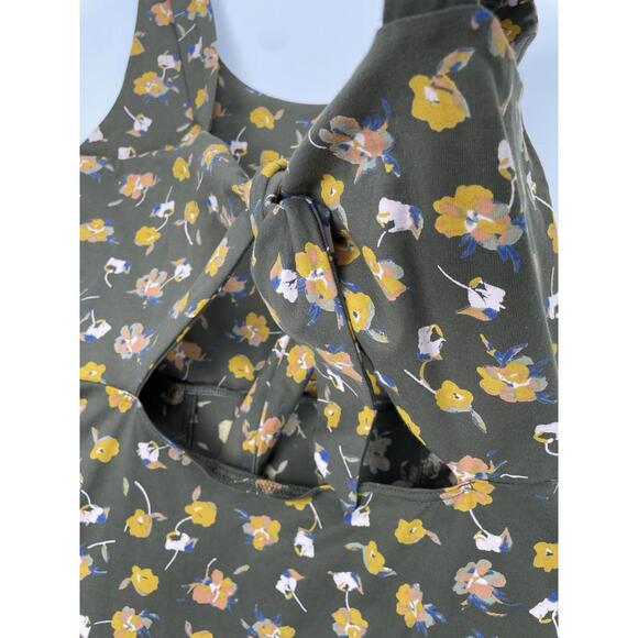 Pact Organic Cotton Cutout Tie Back Sleeveless Midi Dress Floral Pockets Large - Picture 4 of 10